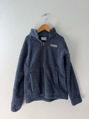 Columbia Interchange Kids Blue Sherpa Fleece Full Zip Jacket Size S 8